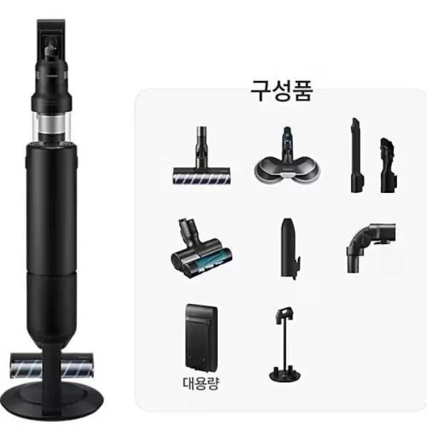 BESPOKE AI 제트 무선청소기 400W 새틴 블랙 침구브러시 패키지